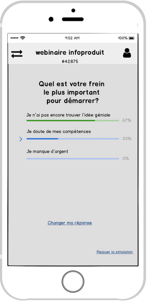 Le sondage en temps réel lors d'un wébinaire est facile avec Squoll.com